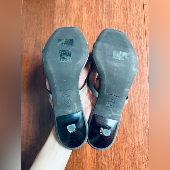 Final price Tory Burch Miller Bombé Low Heel Logo Sandals Sesame  Eu 38 US 8 - Picture 10 of 16